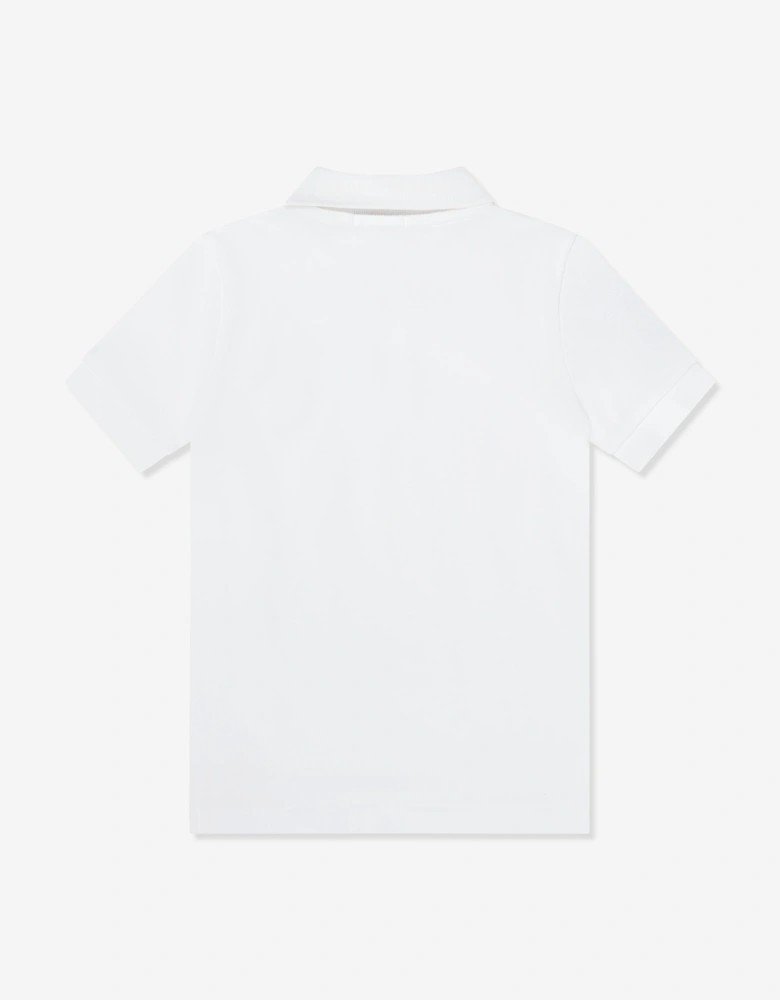 Boys Logo Polo Top in White