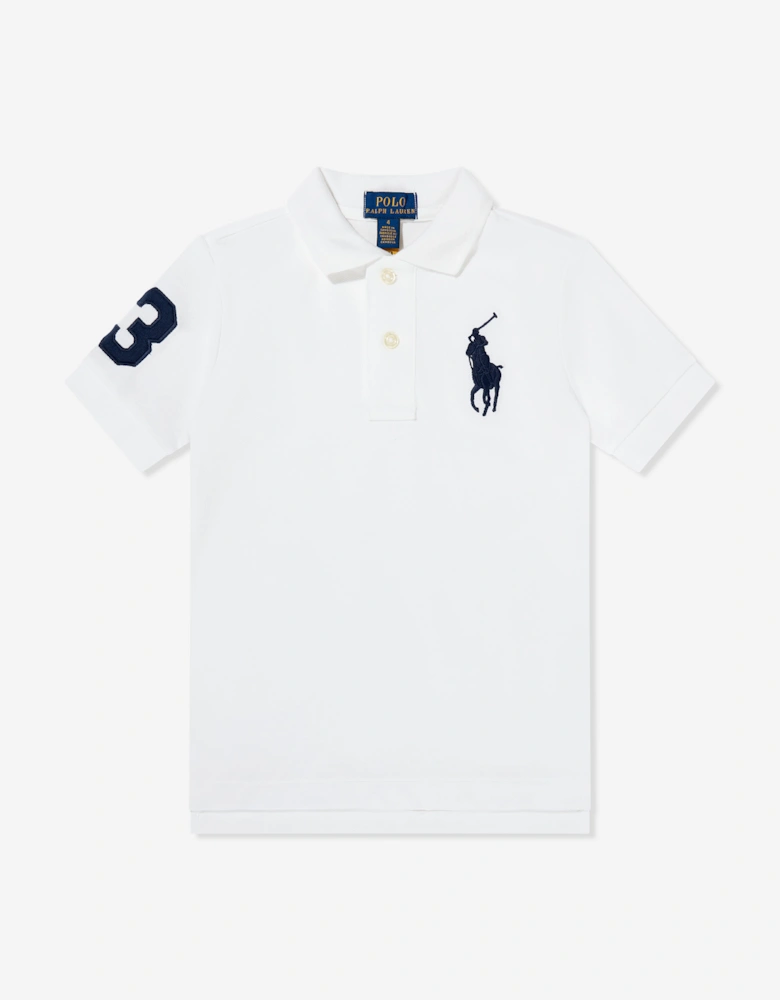 Boys Logo Polo Top in White