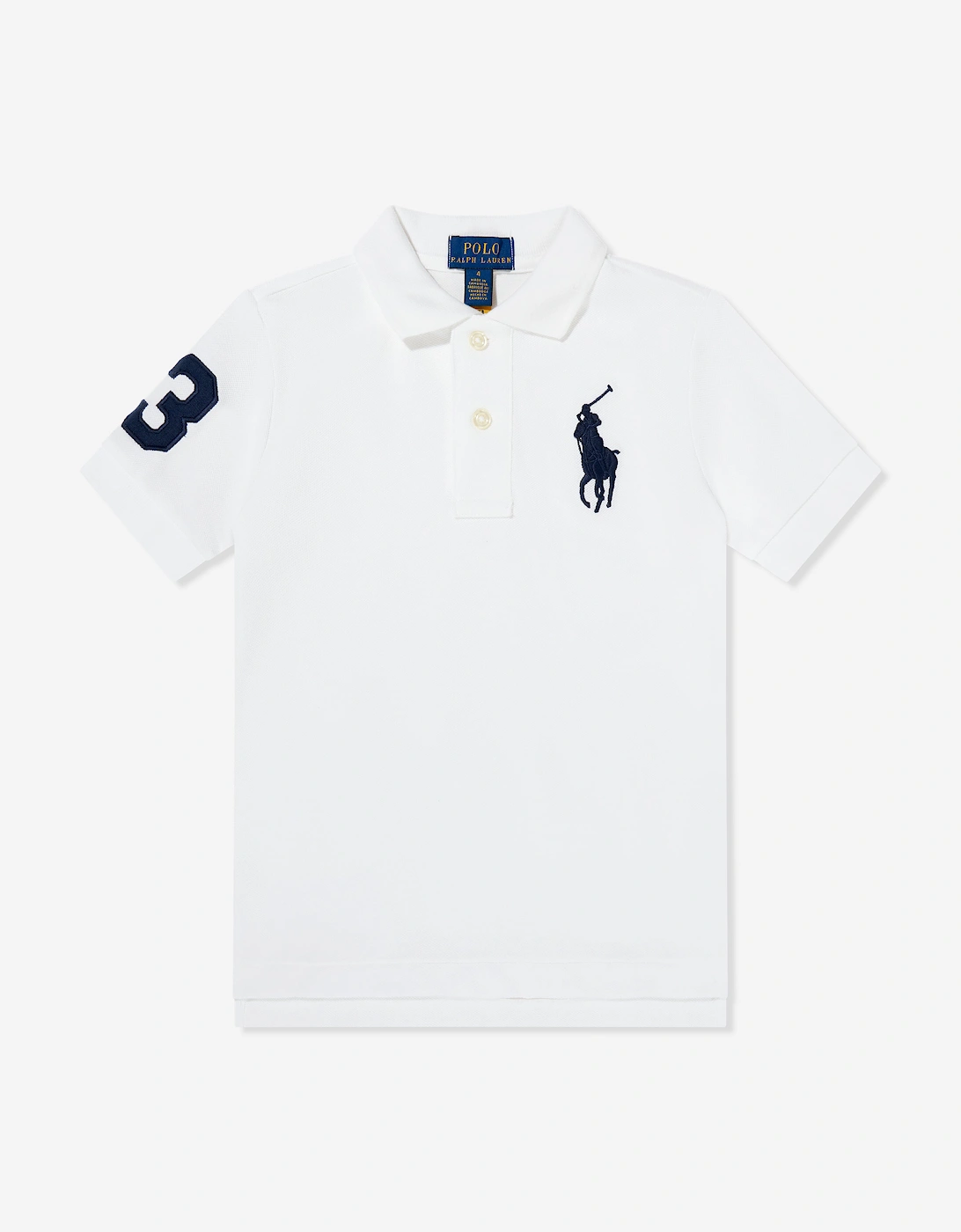 Boys Logo Polo Top in White, 5 of 4