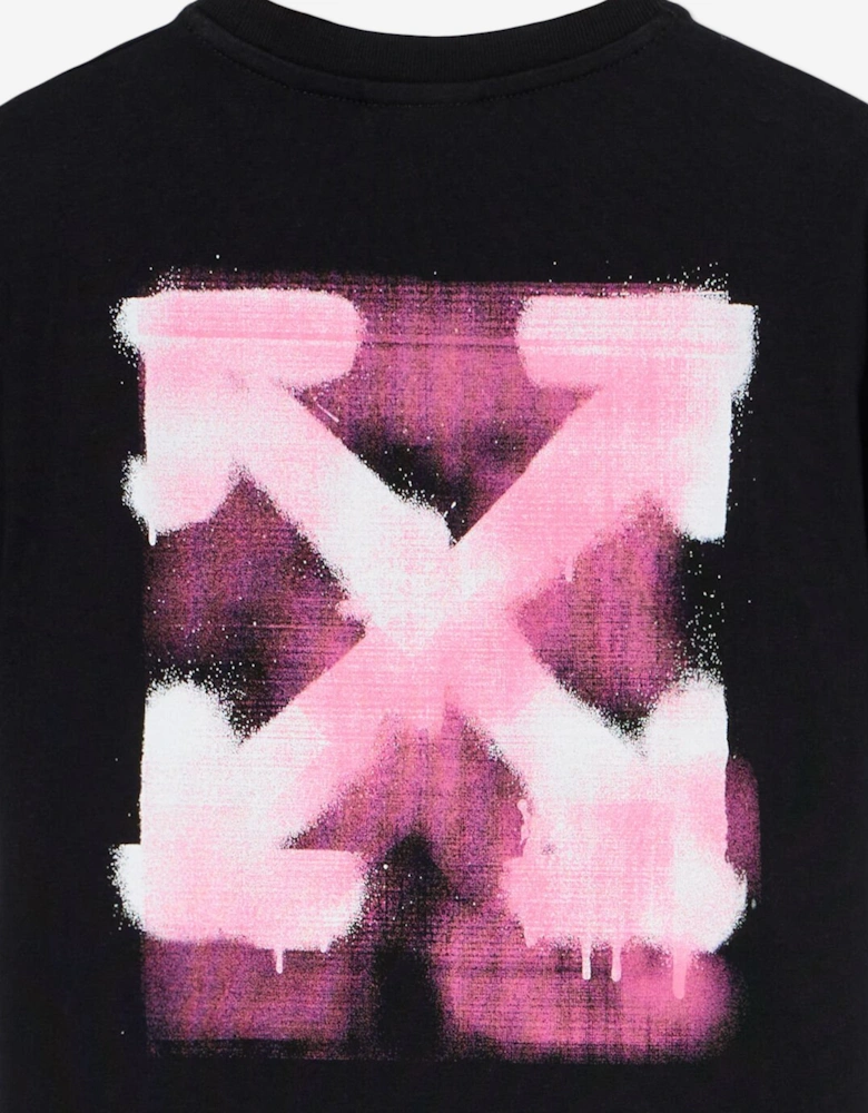 Girls Arrow Spray T-Shirt in Black