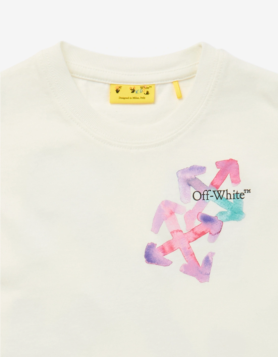 Girls Arrow Watercolour T-Shirt in White