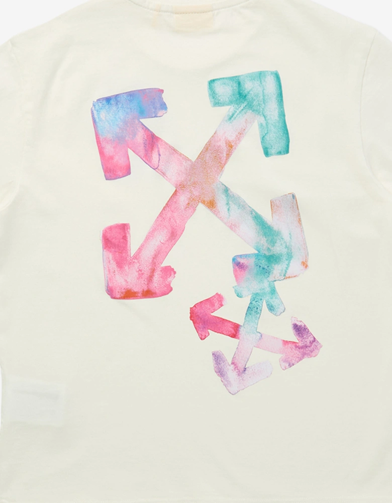 Girls Arrow Watercolour T-Shirt in White