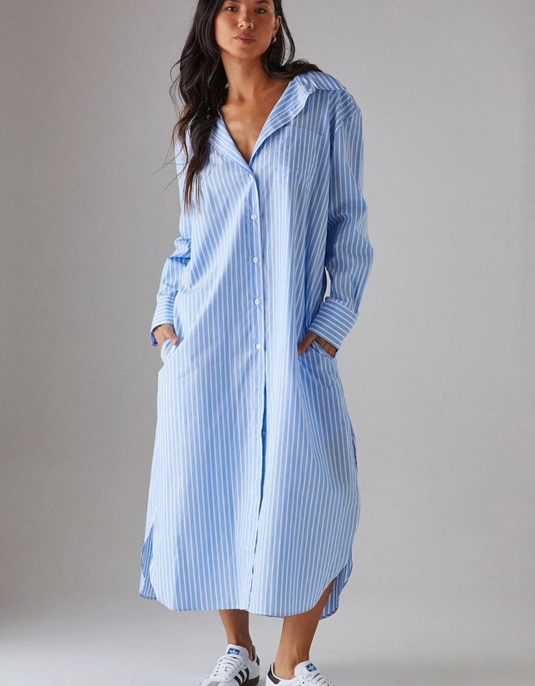 Oversized Maxi Shirt Dress