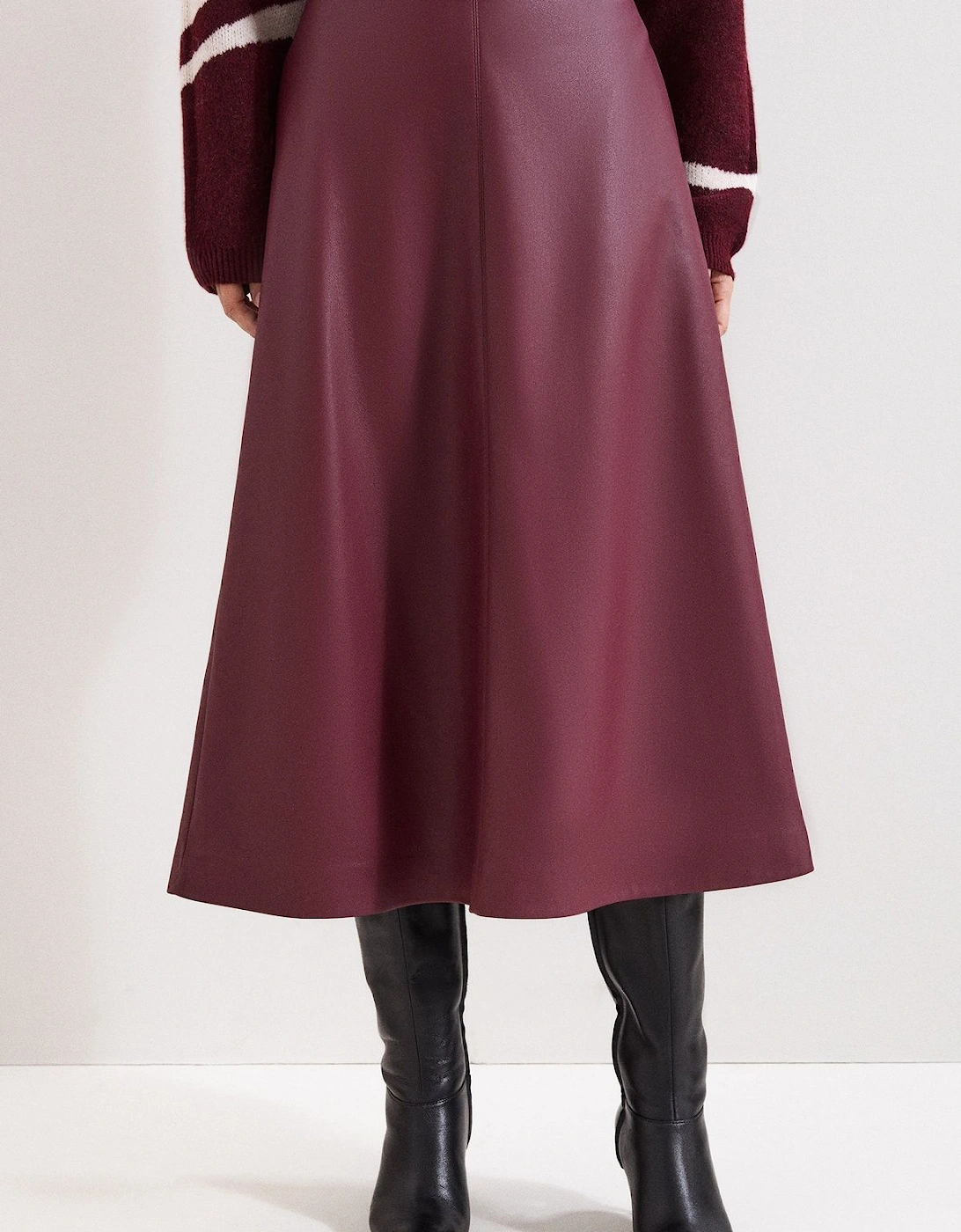 Antoinette PU Midi Skirt, 2 of 1