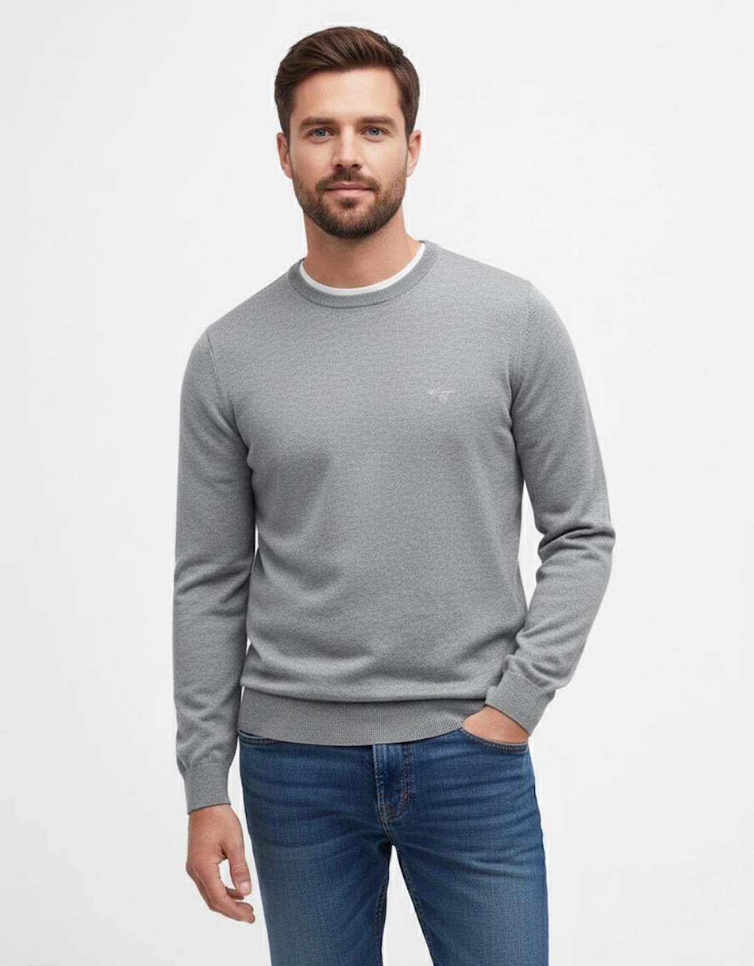 Pima Cotton Mens Crew Sweatshirt - Grey