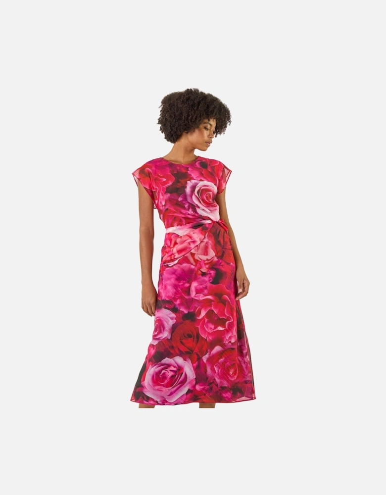 Floral Print Twist Detail Dress
