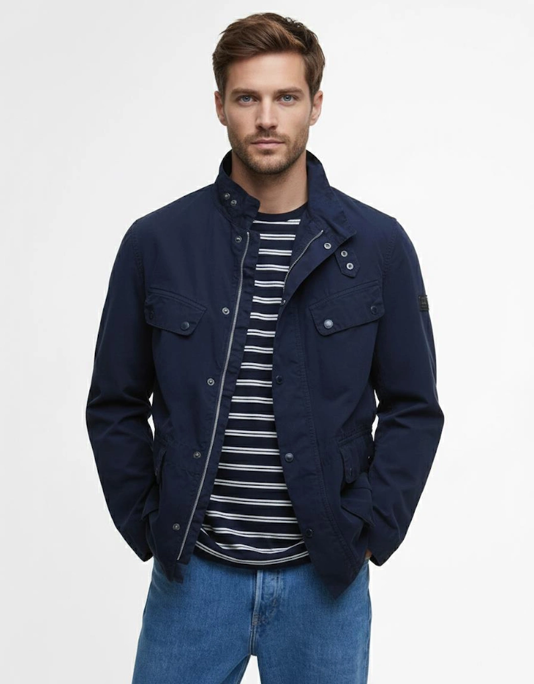 Duke Cotton Mens Casual Jacket - Navy