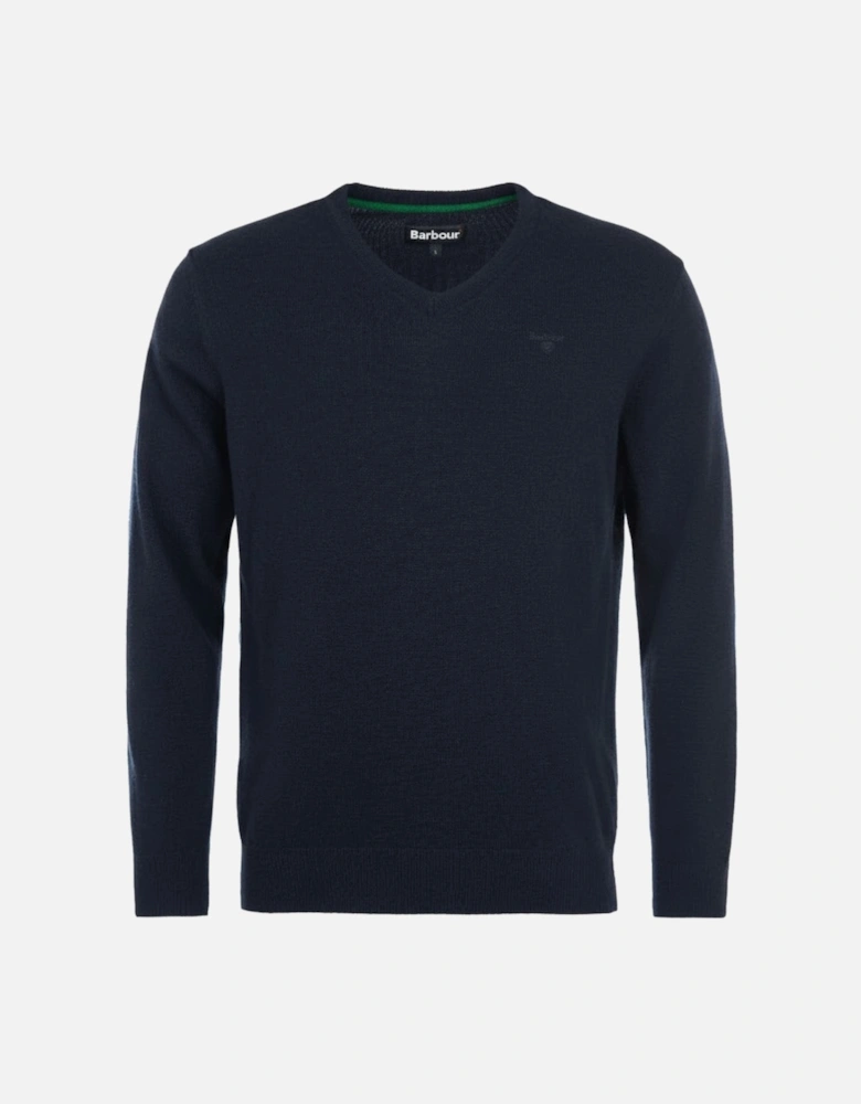Essential Lambswool Mens V-Neck Jumper - Navy