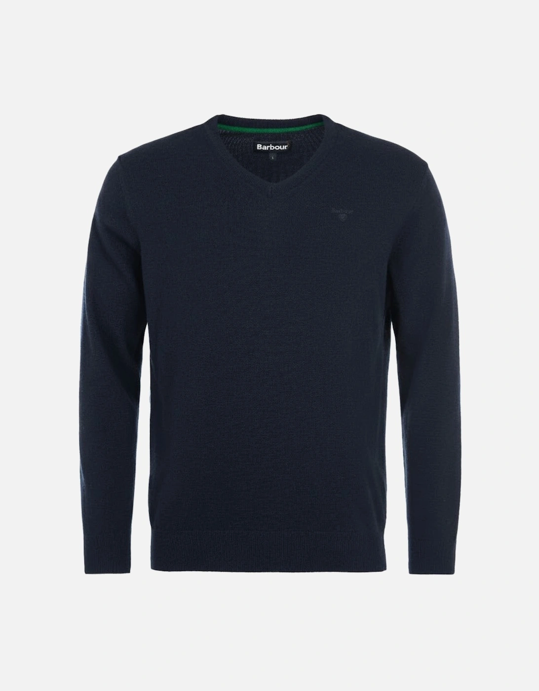 Essential Lambswool Mens V-Neck Jumper - Navy, 10 of 9