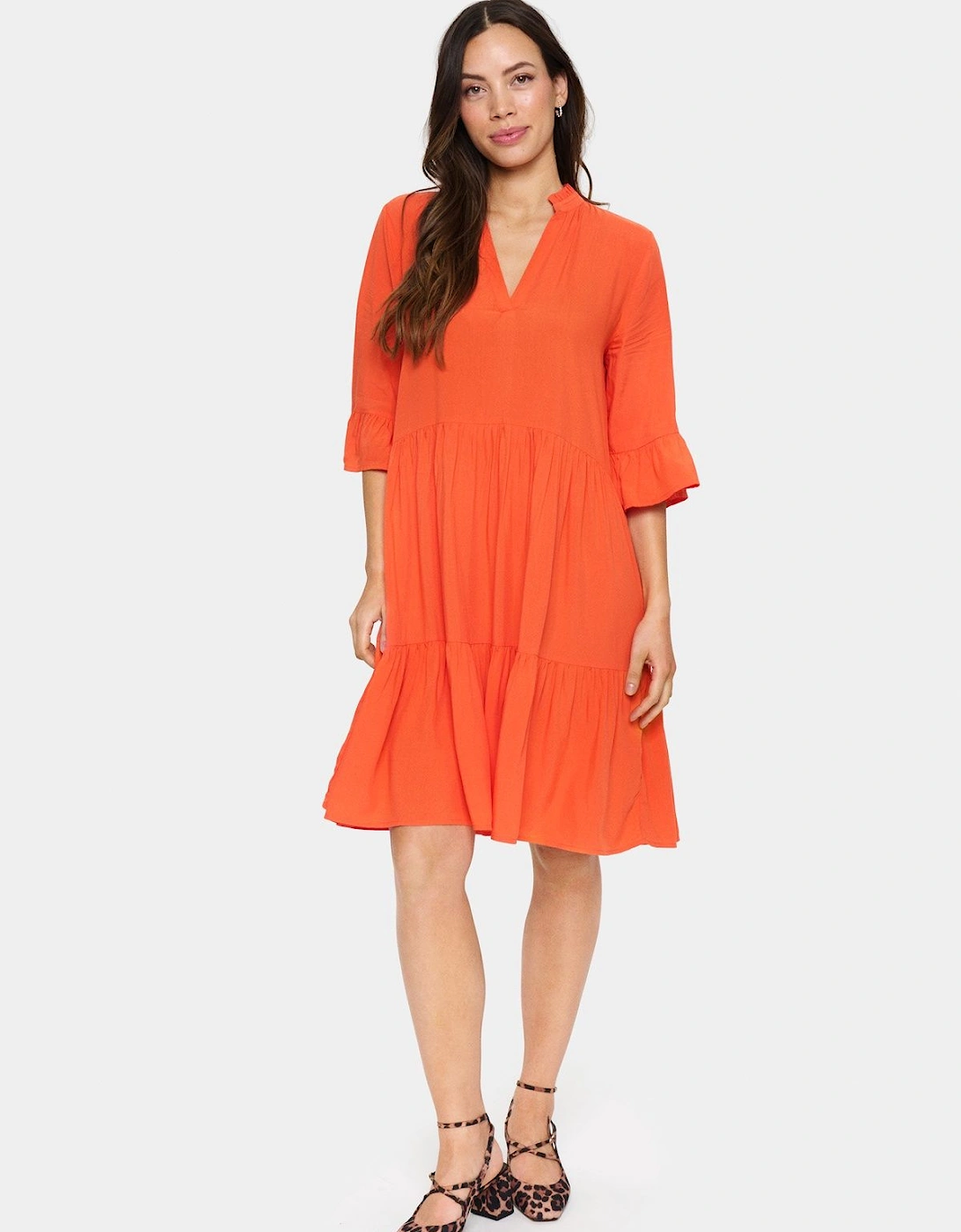 EdaSZ 3/4 Sleeve Solid Dress, 2 of 1