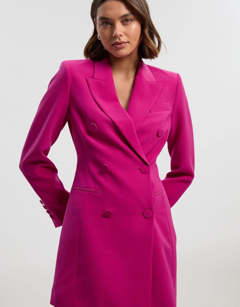 Petite Polished Tailored Double Breasted Blazer Mini Dress