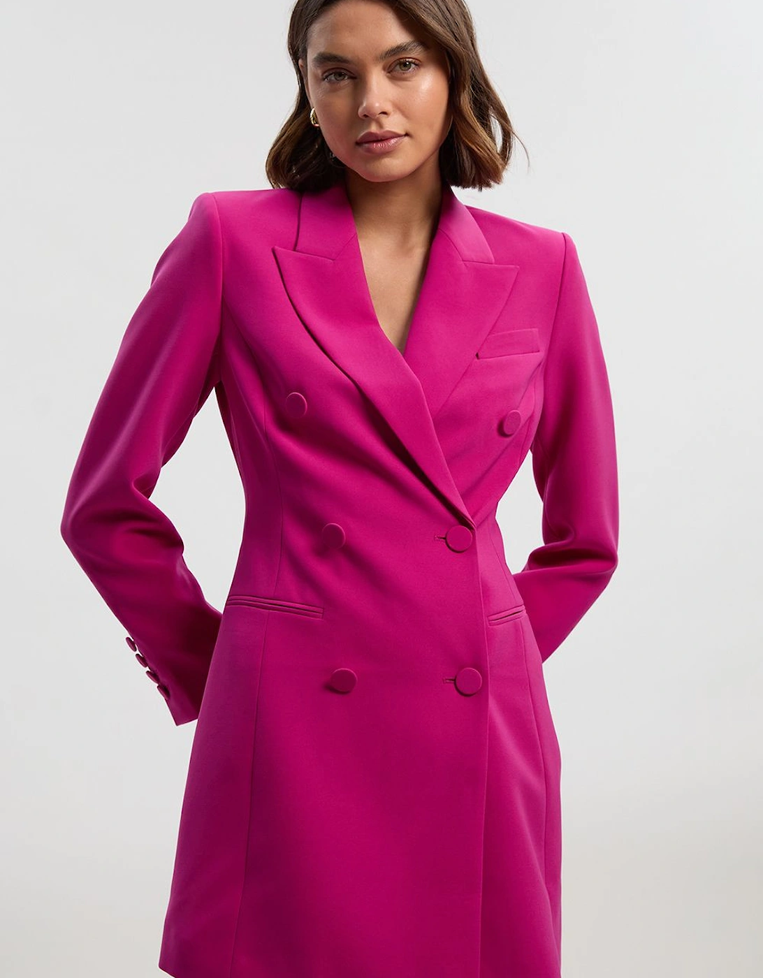 Petite Polished Tailored Double Breasted Blazer Mini Dress, 2 of 1