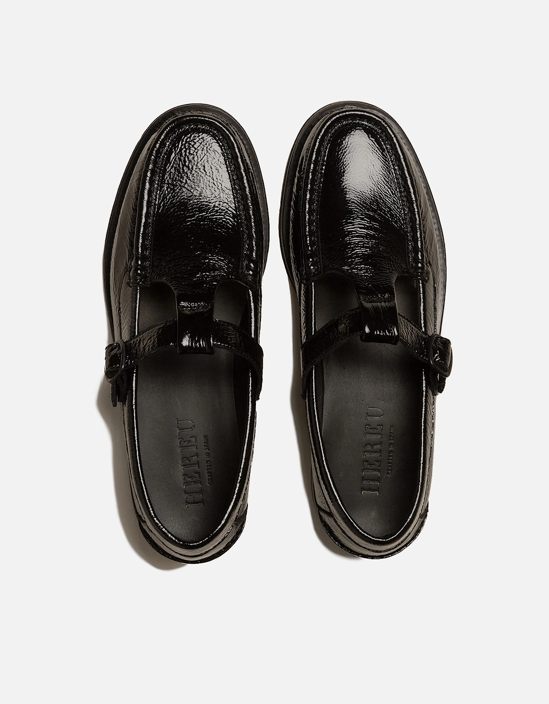 Alber Crinkled Glossy Leather Flats