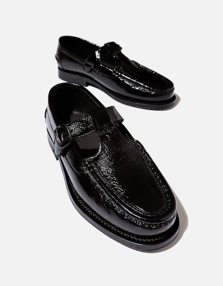 Alber Crinkled Glossy Leather Flats