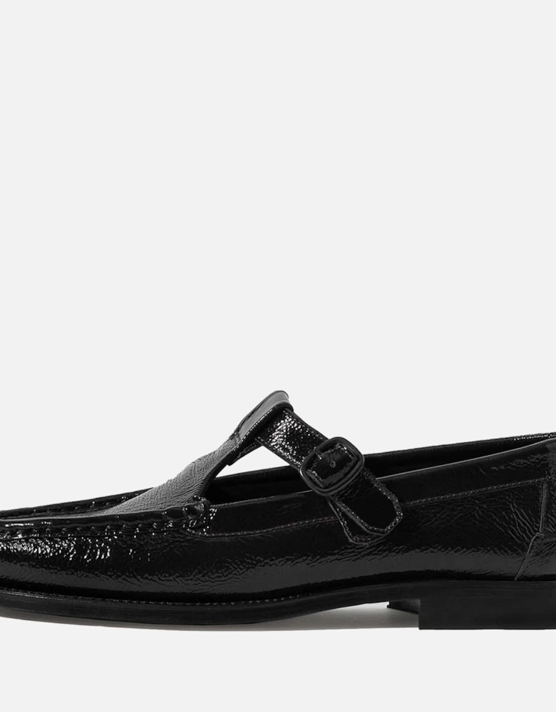 Alber Crinkled Glossy Leather Flats