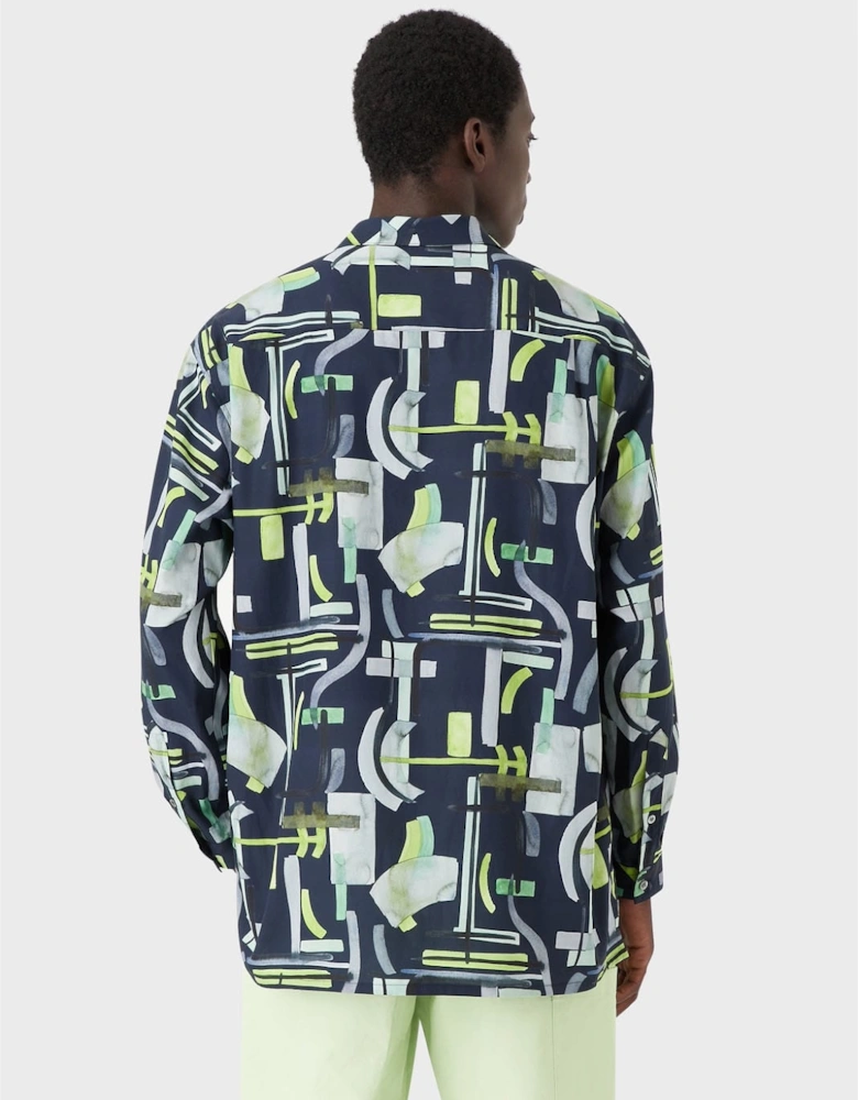Abstract Print Long Sleeve Shirt