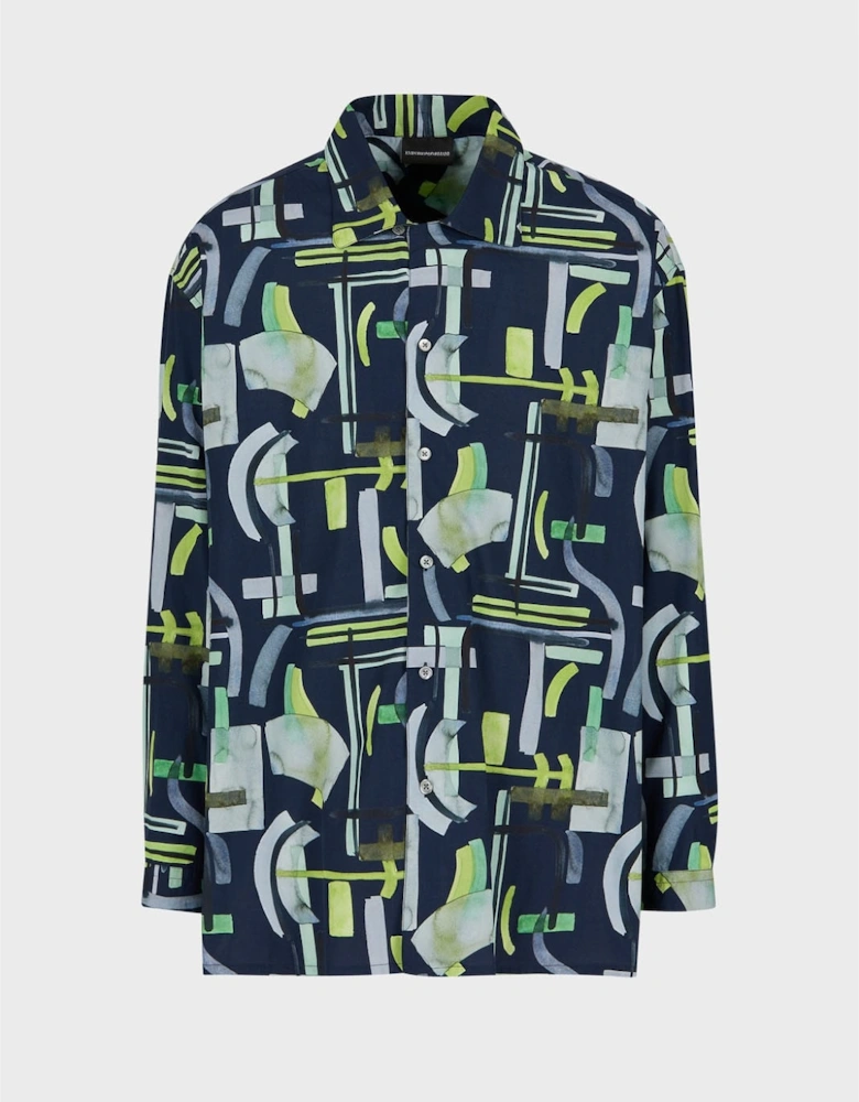 Abstract Print Long Sleeve Shirt