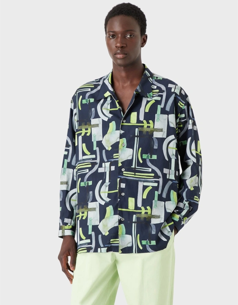 Abstract Print Long Sleeve Shirt