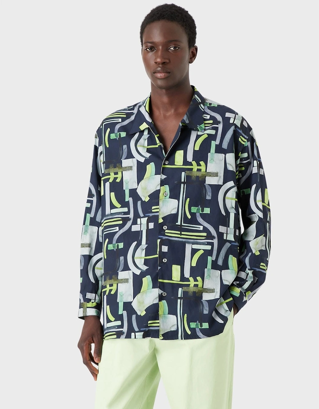 Abstract Print Long Sleeve Shirt, 6 of 5