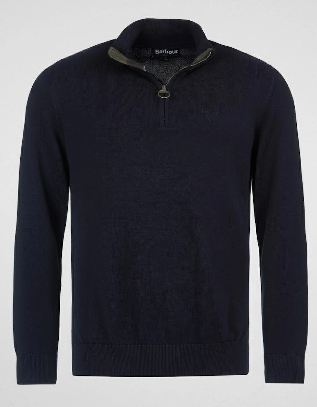 Cotton Mens Half Zip Jumper - Navy, 10 of 9