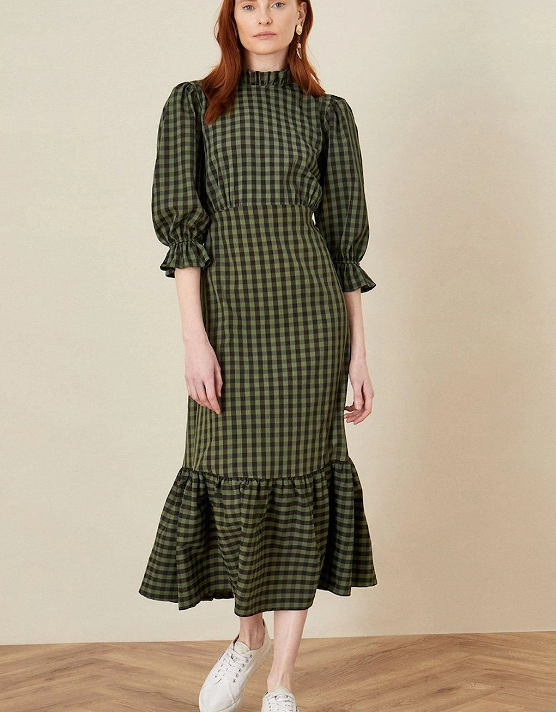 Check Tier Hem Midi Dress, 2 of 1