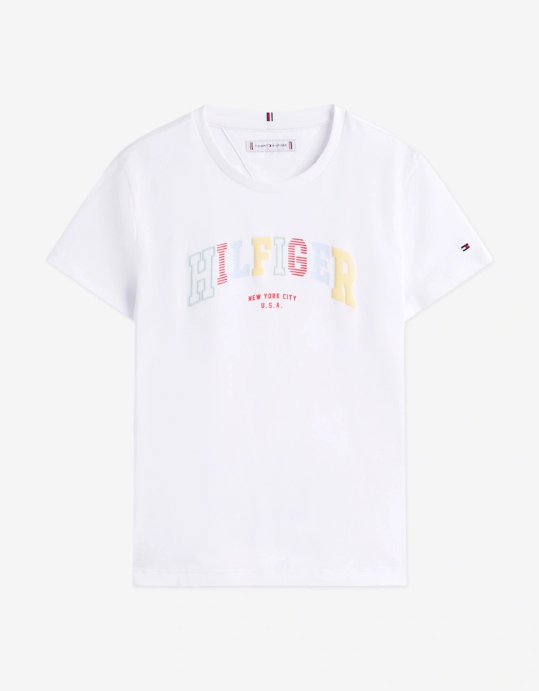 Girls Varsity T-Shirt in White