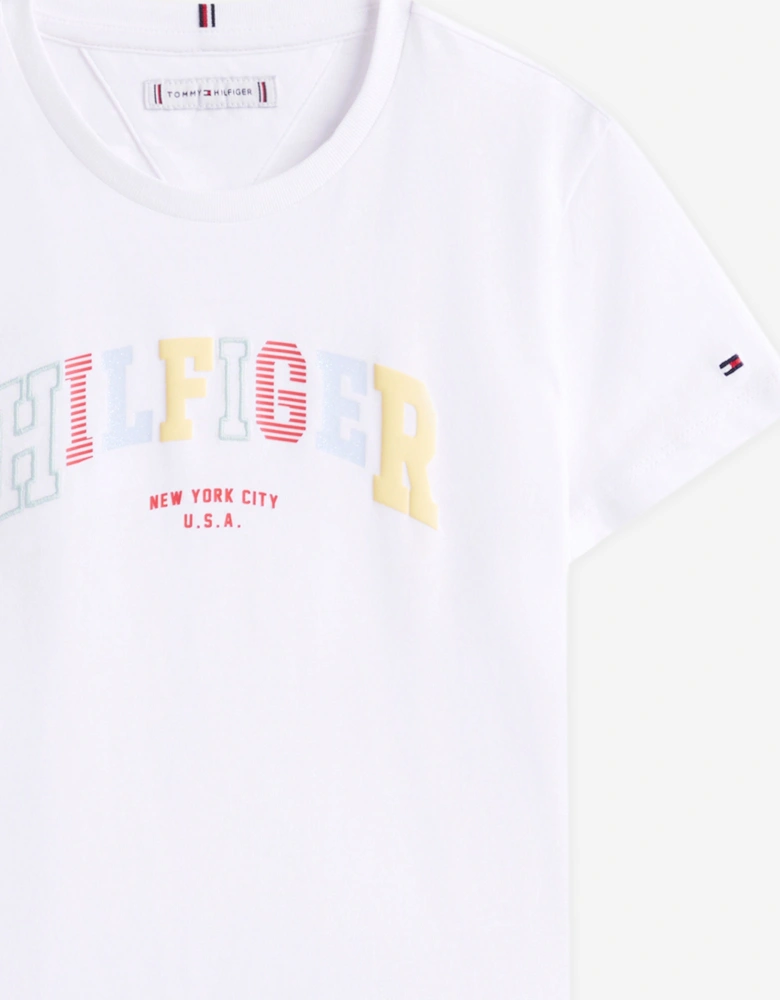 Girls Varsity T-Shirt in White
