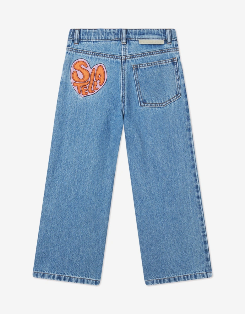 Girls Wide Leg Jeans in Blue