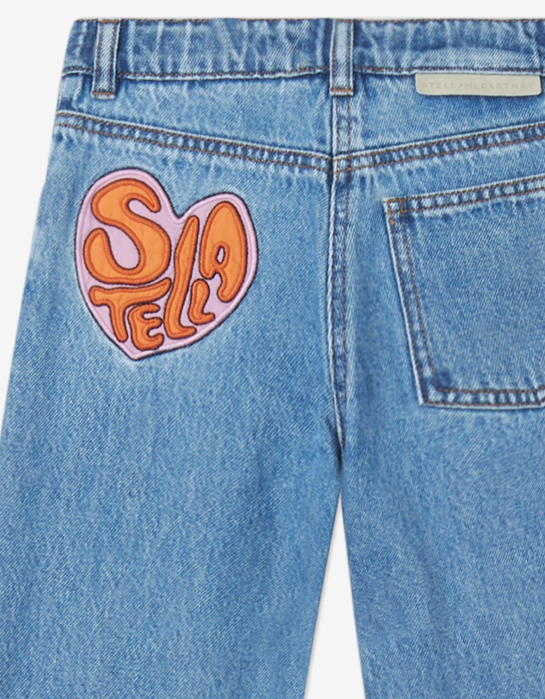 Girls Wide Leg Jeans in Blue