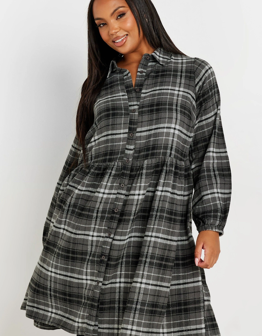 Check Print Shirt Dress, 2 of 1