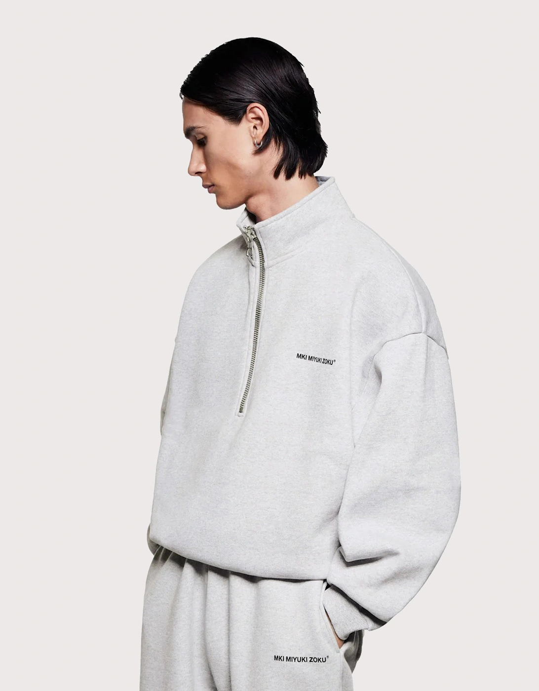 Oversized Uniform Quarter Zip Sweatshirt