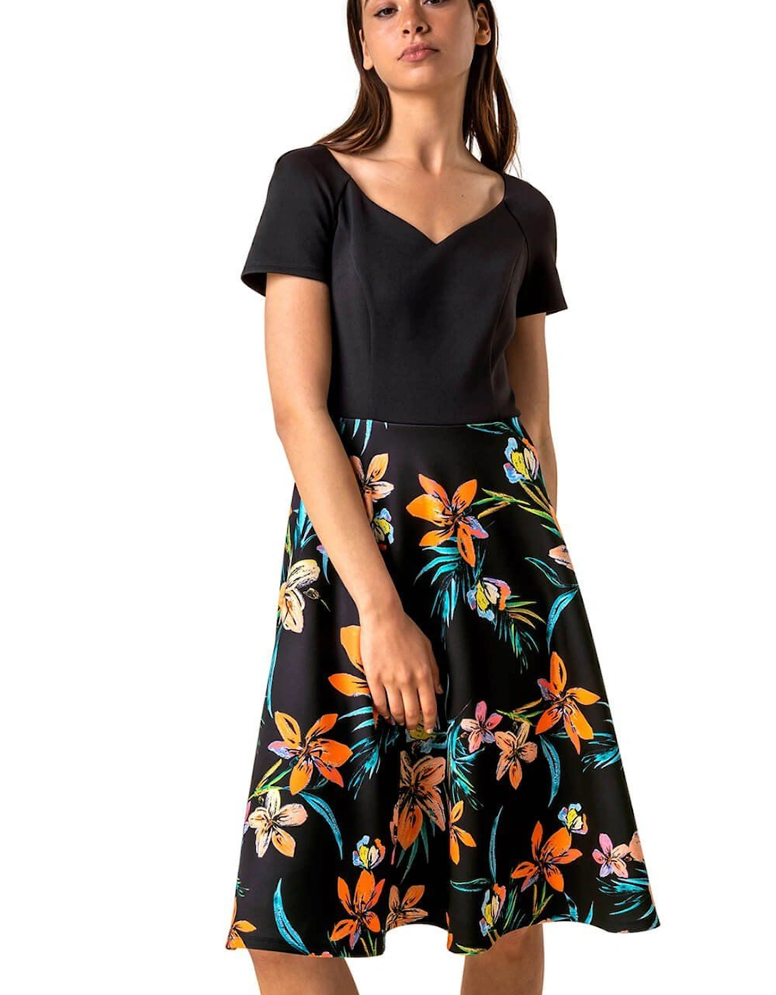 Tropical Print Fit & Flare Dress, 2 of 1