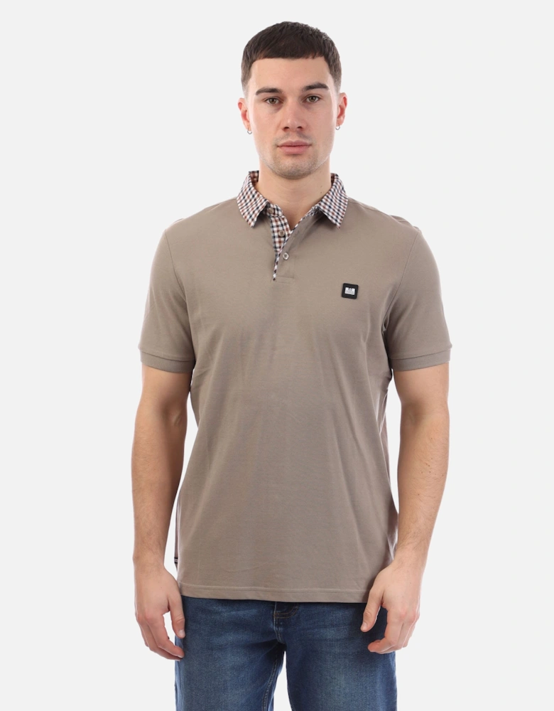 Mens Nicks Check Collar Polo Shirt