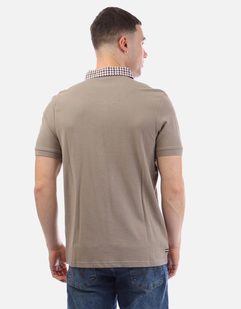 Mens Nicks Check Collar Polo Shirt