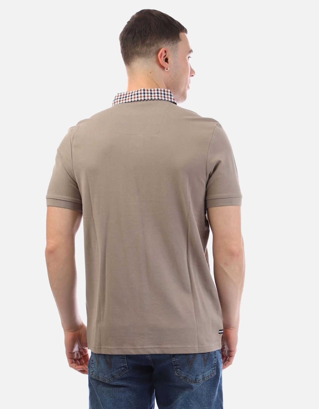 Mens Nicks Check Collar Polo Shirt