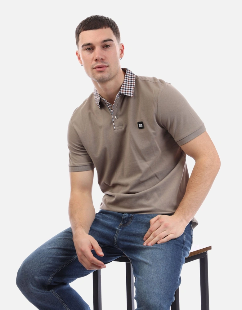 Mens Nicks Check Collar Polo Shirt