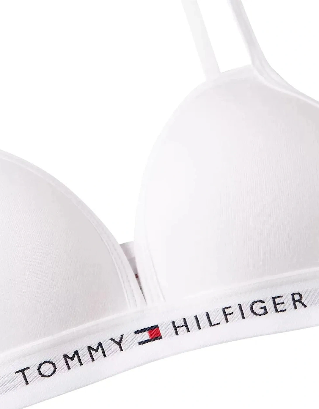 Girls Heritage Logo Fixed Foam Triangle Bra, White