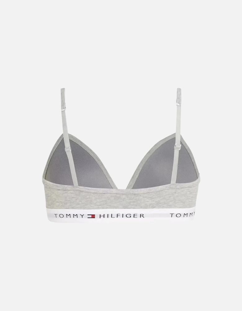 Girls Heritage Logo Fixed Foam Triangle Bra, Light Grey Heather