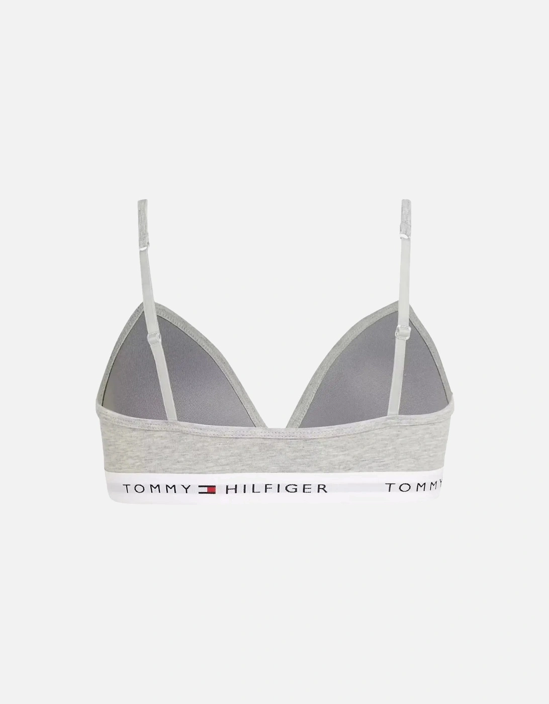 Girls Heritage Logo Fixed Foam Triangle Bra, Light Grey Heather