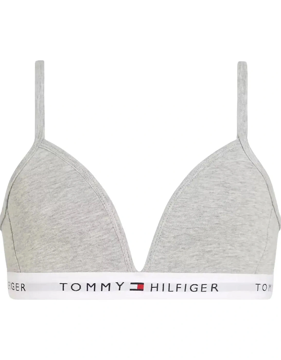 Girls Heritage Logo Fixed Foam Triangle Bra, Light Grey Heather, 4 of 3