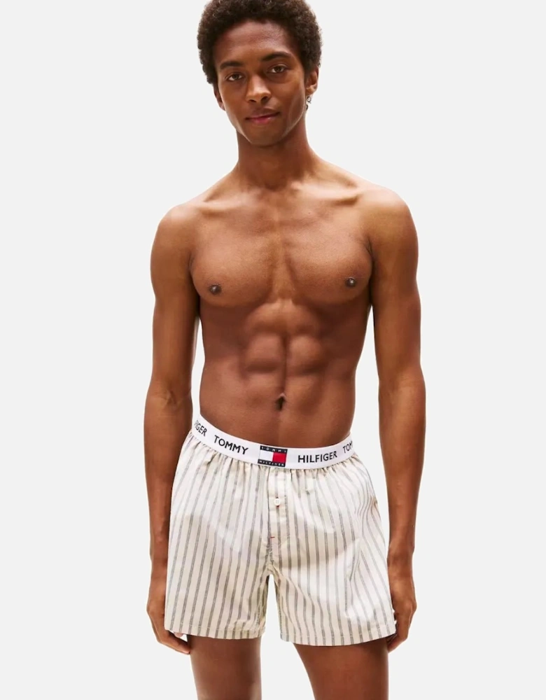 TH Heritage Stripe Woven Boxer Shorts, Stone/blue