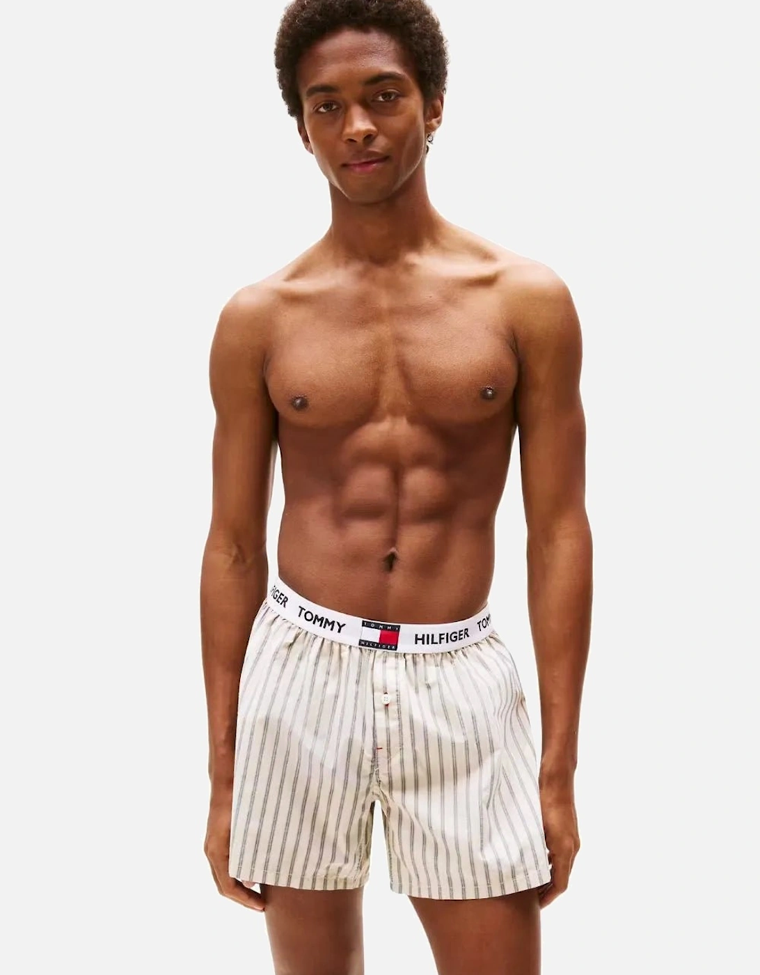 TH Heritage Stripe Woven Boxer Shorts, Stone/blue