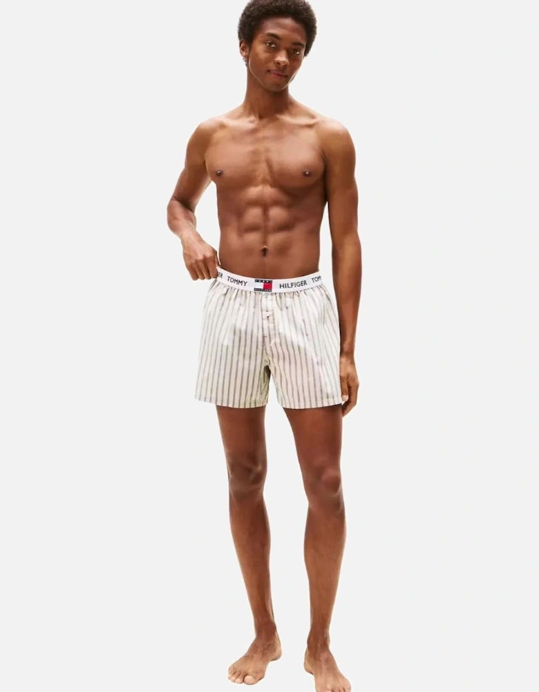 TH Heritage Stripe Woven Boxer Shorts, Stone/blue