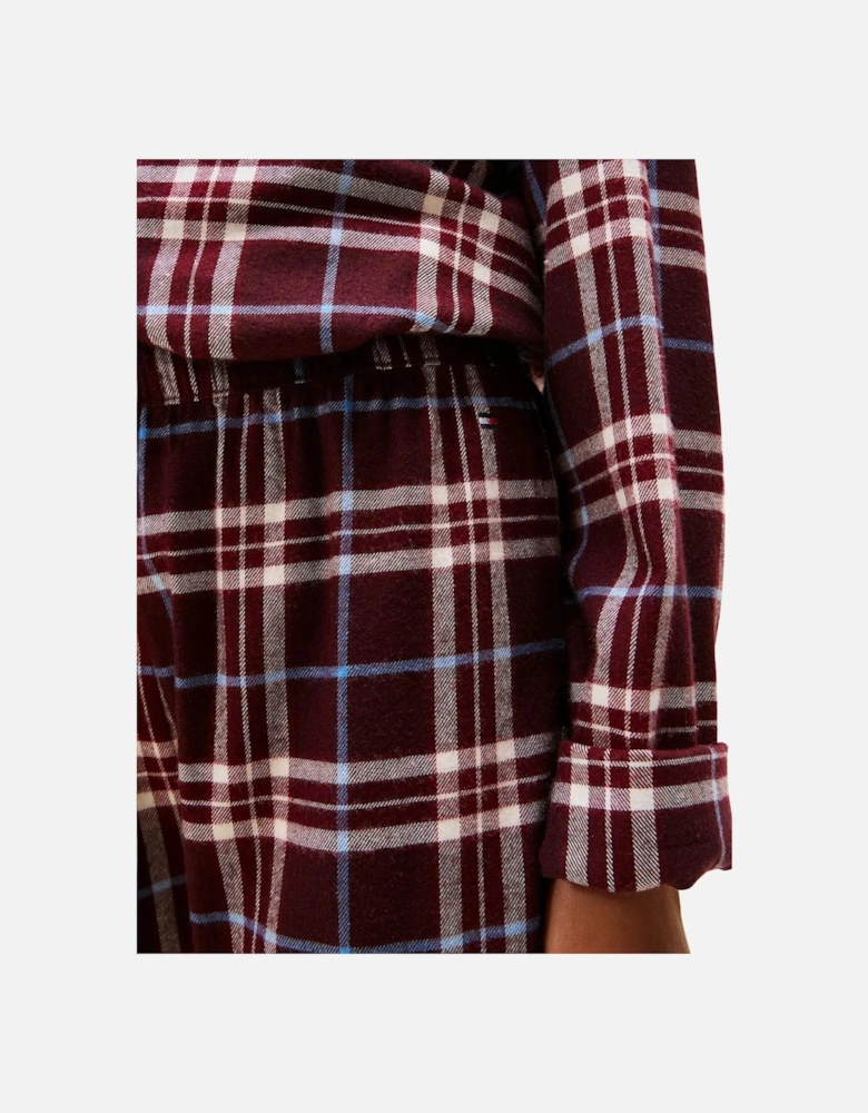 Kids Tartan Flannel Pyjama Gift Set, Burgundy