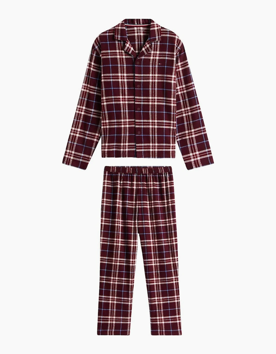 Tommy Hilfiger Girl's Kids Tartan Flannel Pyjama Gift Set, Burgundy - Size: 10 years/11 years/12 years