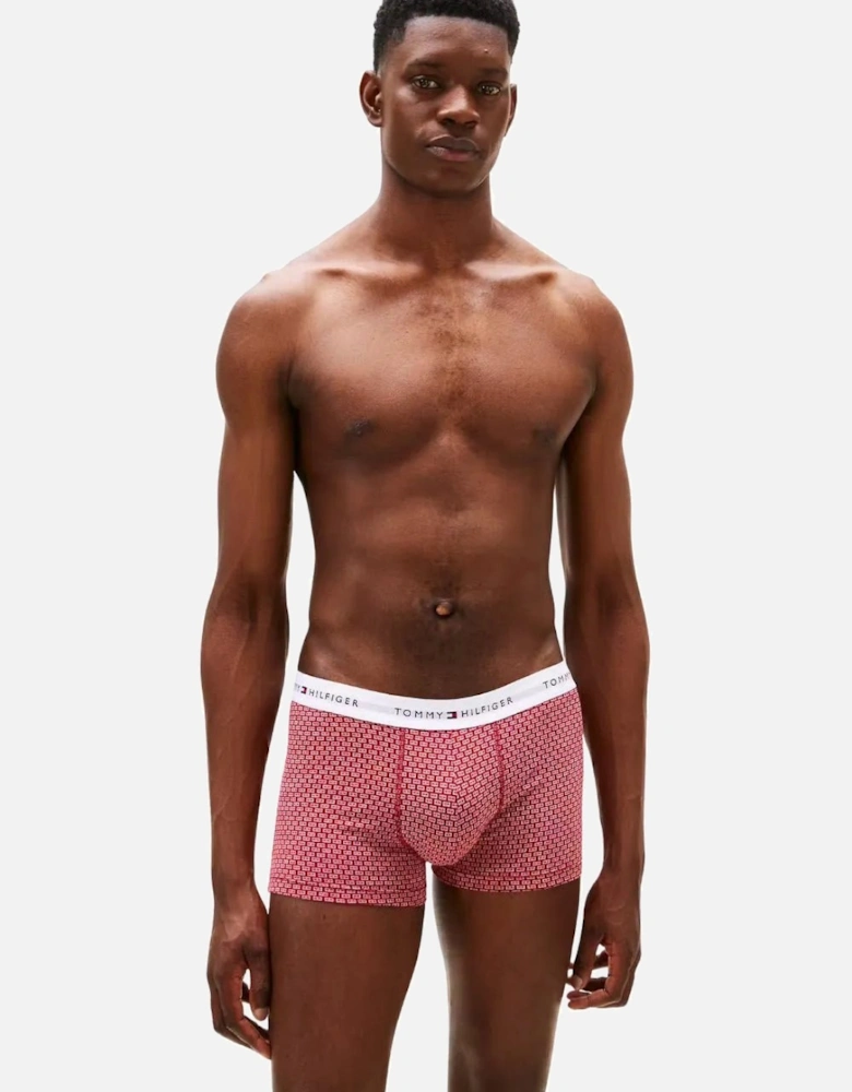 3-Pack Signature Cotton Flag DNA Print Boxer Trunks, Red/Green/Blue