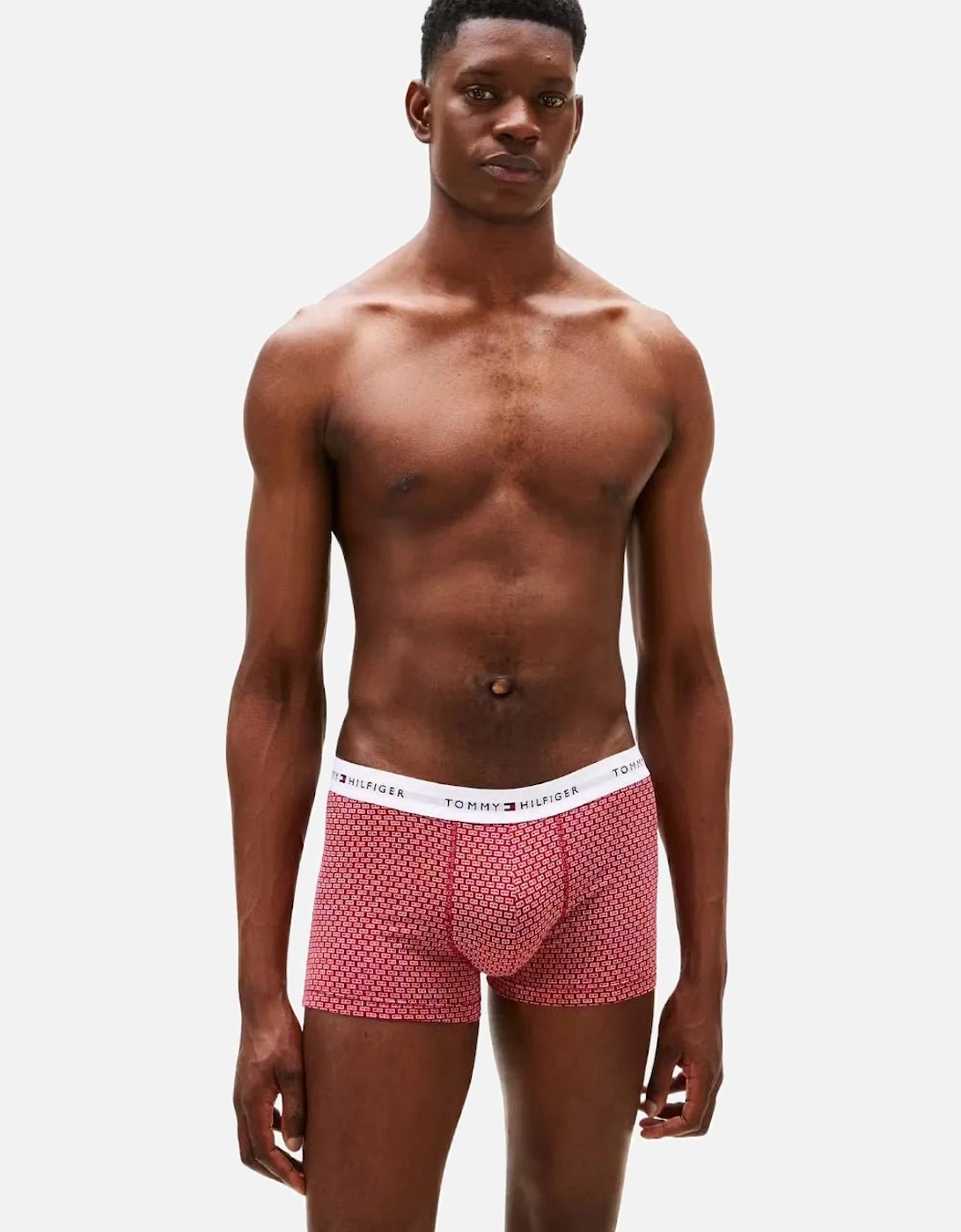 3-Pack Signature Cotton Flag DNA Print Boxer Trunks, Red/Green/Blue