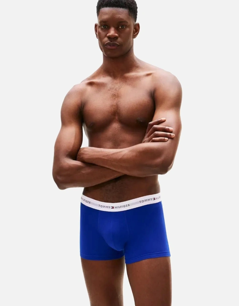 3-Pack Signature Cotton Flag DNA Print Boxer Trunks, Red/Green/Blue