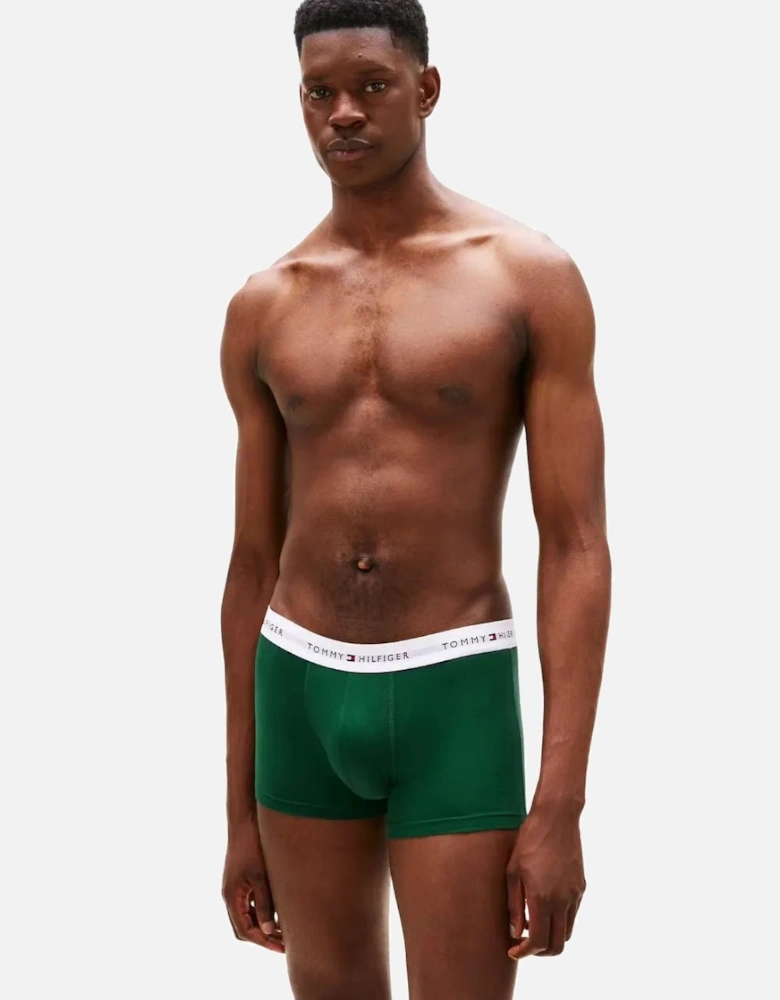 3-Pack Signature Cotton Flag DNA Print Boxer Trunks, Red/Green/Blue