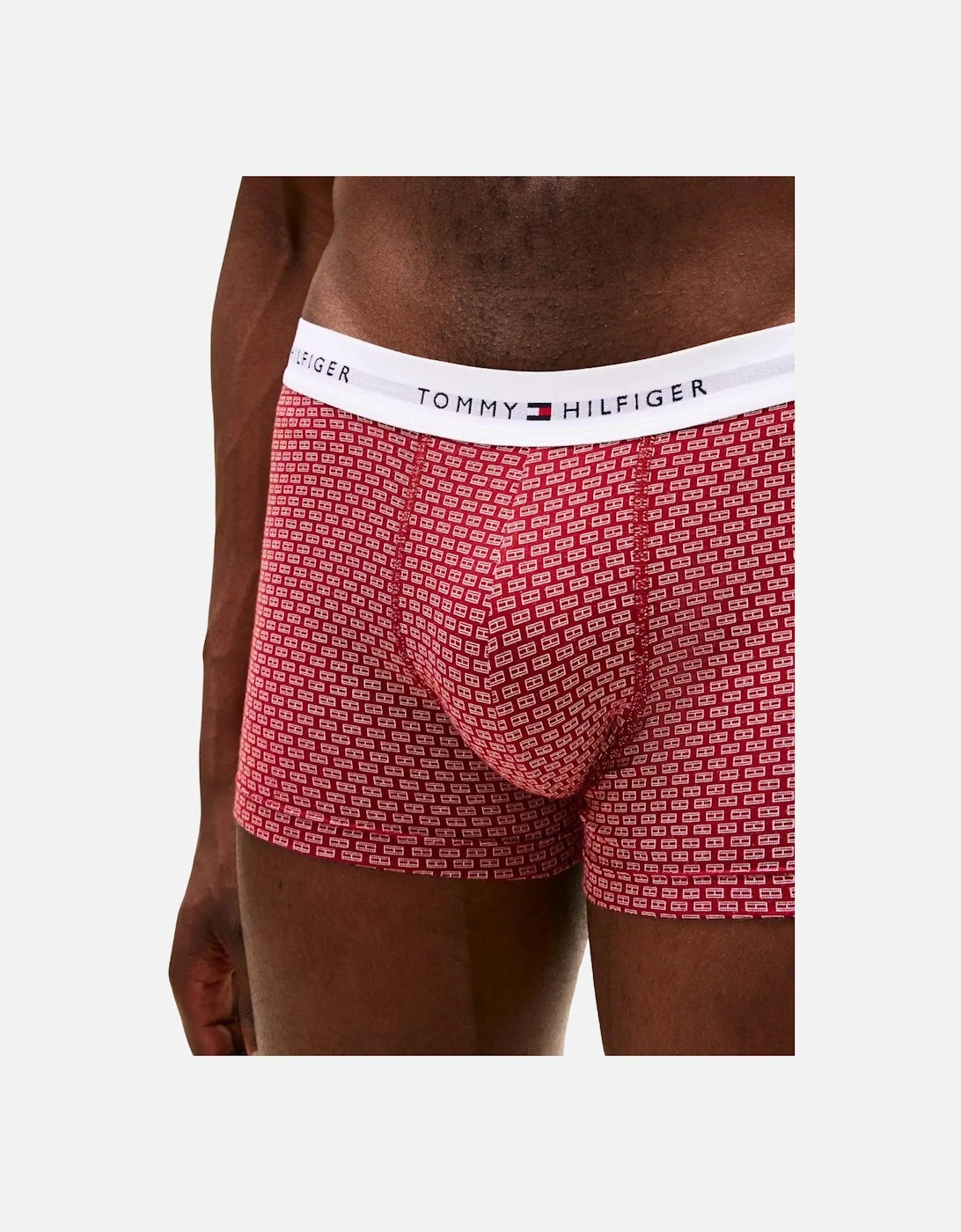 3-Pack Signature Cotton Flag DNA Print Boxer Trunks, Red/Green/Blue